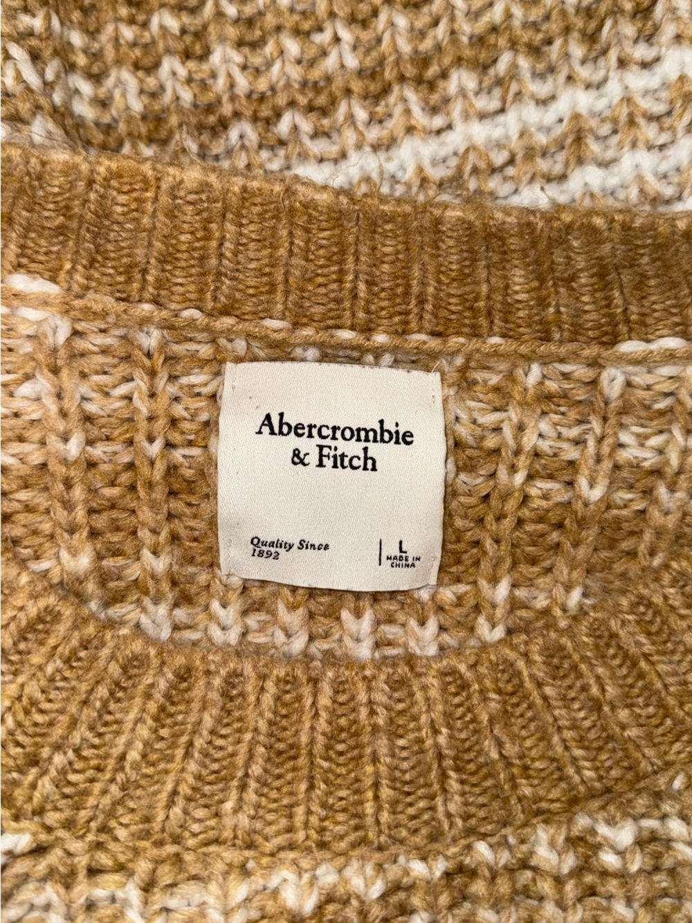 Abercrombie & Fitch Chunky Oversized Cozy Striped Crewneck Sweater - Picture 3 of 3